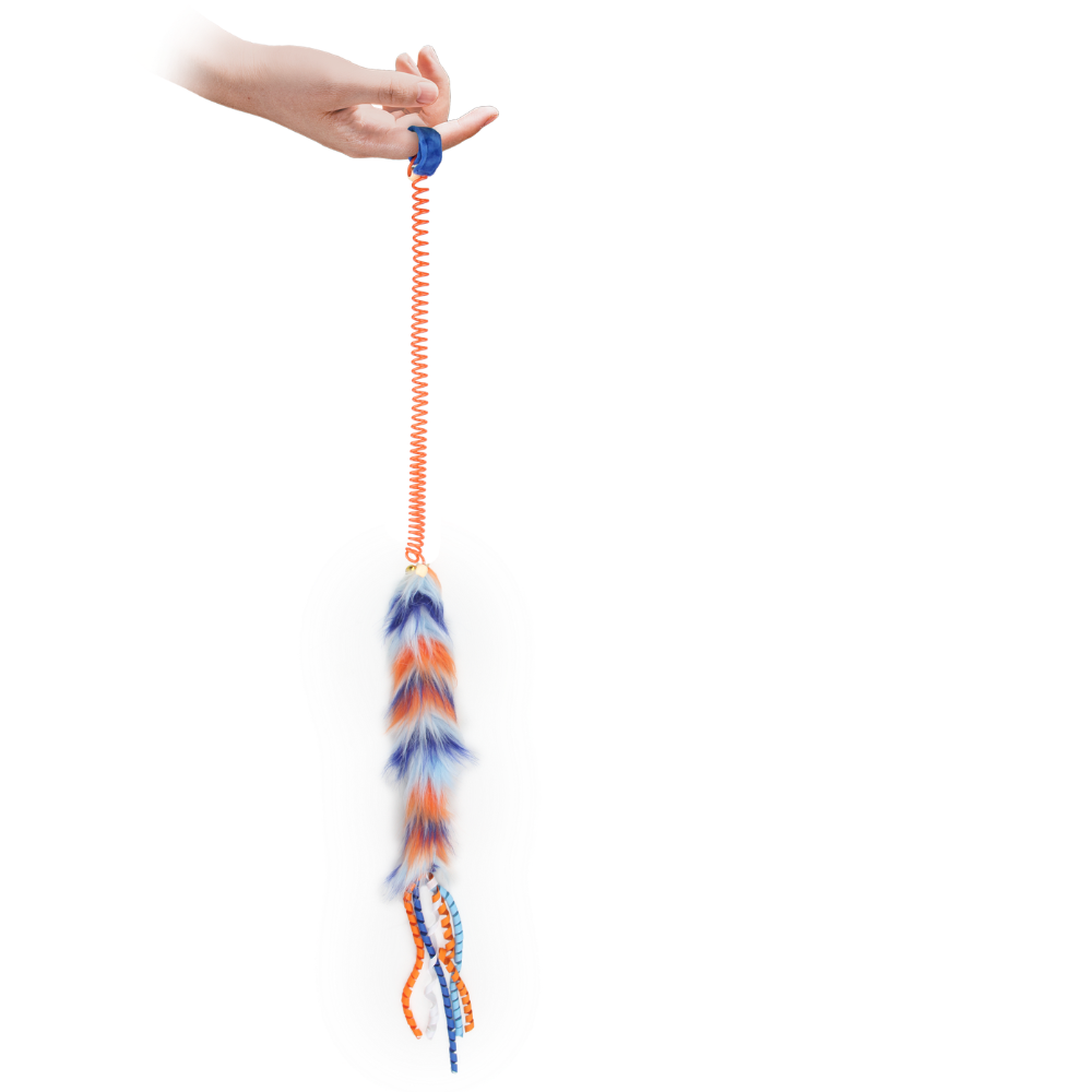 Brinquedo Gato Furry Ball - Fluffy Spring with Finger Ring - Image 2