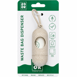 Dispensador de sacos para excrementos com 15 sacos de base vegetal