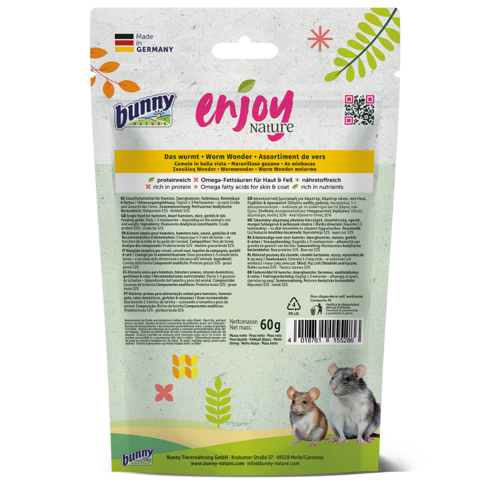 Bunny Enjoy Nature Worm Wonder Meal Worms 60 GR - Image 2