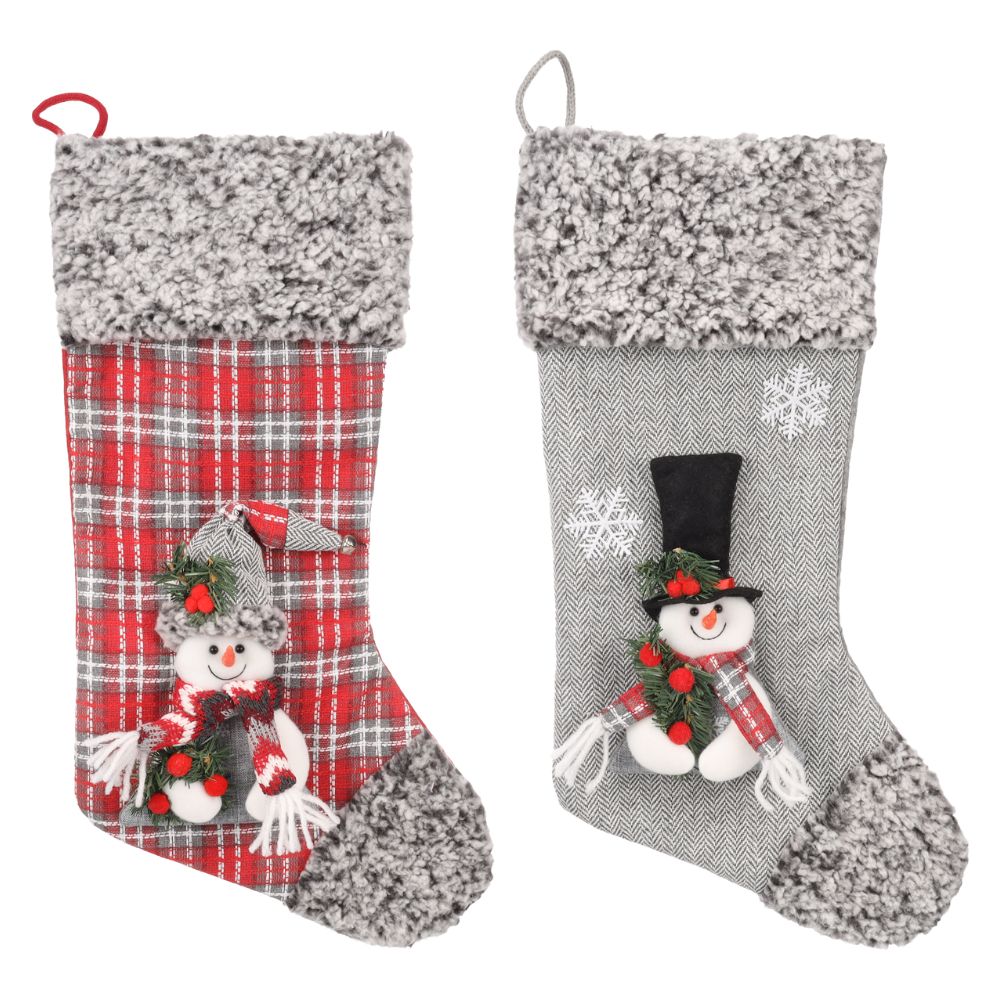 Flamingo Brinquedo Meia de Natal com Boneco de Neve