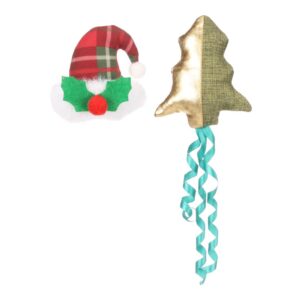 Flamingo Brinquedo Natal Gato Duplo Chapéu + Árvore