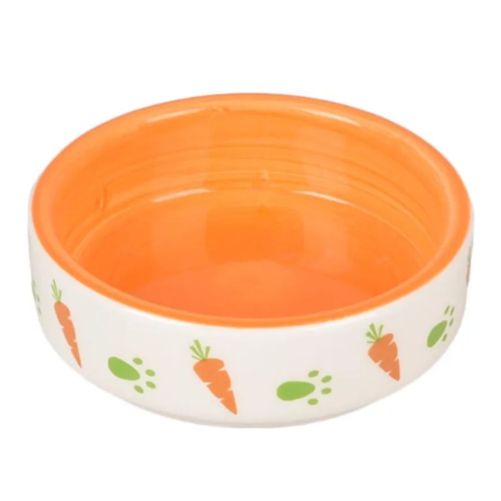 Flamingo Comedouro/Bebedouro Cerâmica Redondo para Roedores Laranja 100 ML