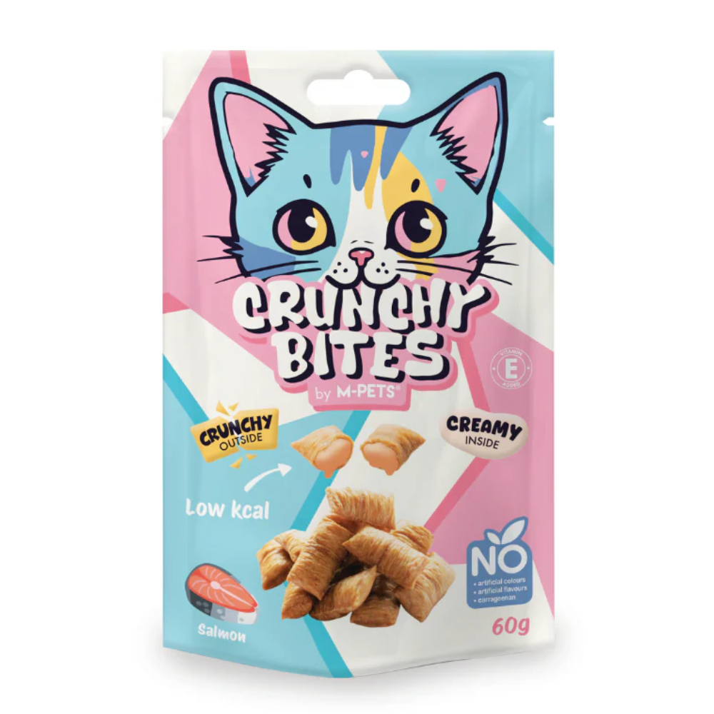Snack para gato sabor salmão em embalagem de 60g