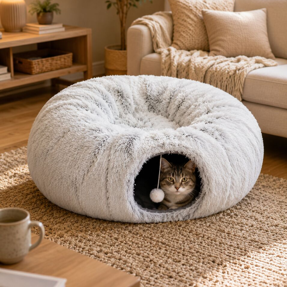 Brinquedo Cama Túnel com Bola Cinzento - Image 2